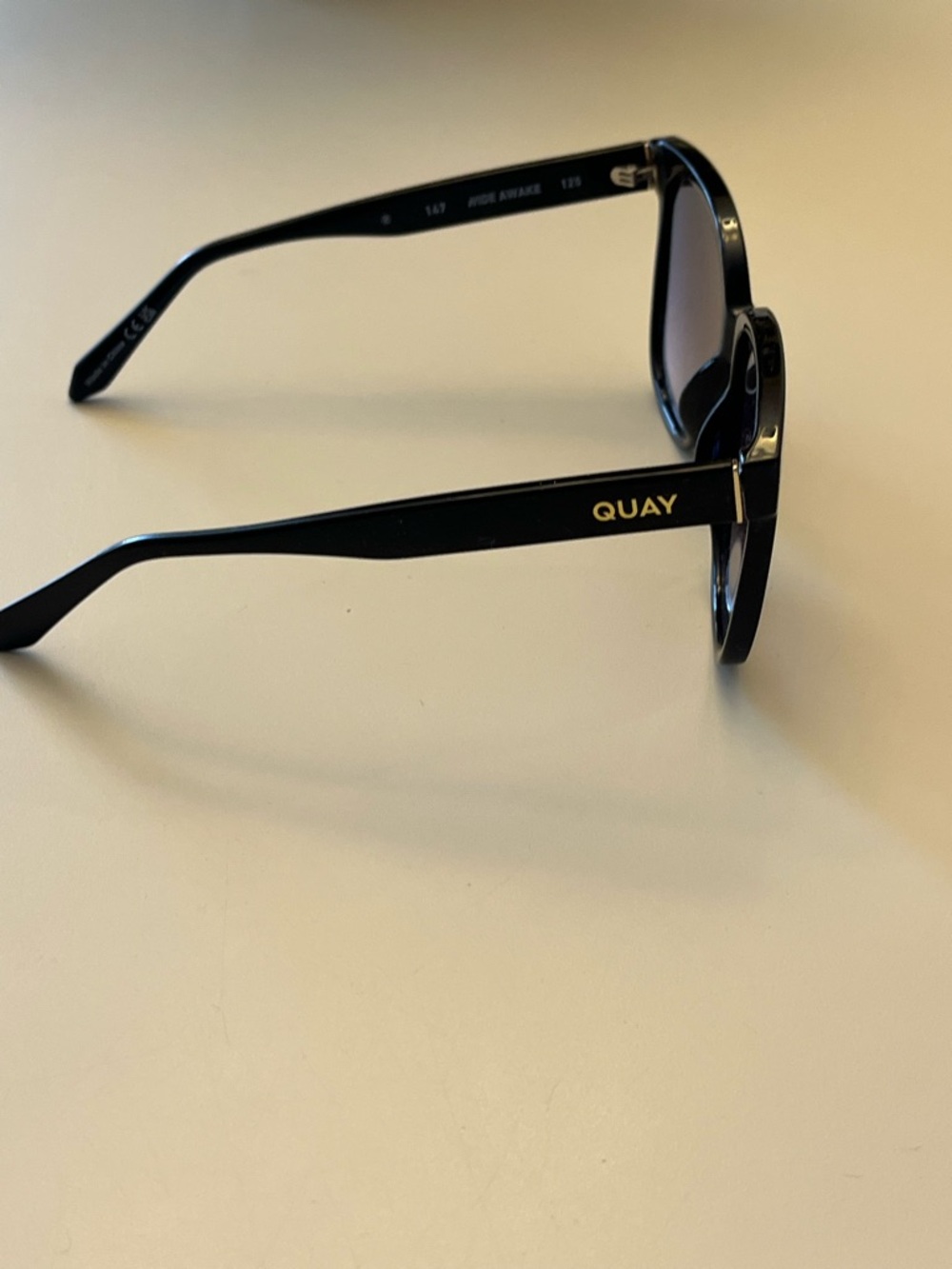 Quay Australia Wide Awake Black Frame Sunglasses with Gradient Purple Lenses - Picture 4 of 7